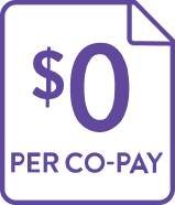 Zero dollar co-pay icon